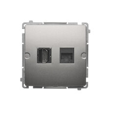 Zásuvka HDMI + počítačová zásuvka RJ45 kat.6, Satén BMGHRJ45.01/29