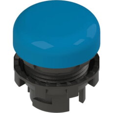 Světelná čočka d22mm, Čočka: bez symbolu, modrý, Plochý, plast, černá, IP67