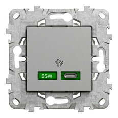 NOVÁ UNICA Rychlonabíjecí konektor USB C (65W), Hliník SCHNEIDER NU501430