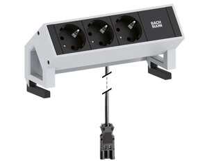 Zásuvková lišta DESK2 3x Schuko GST18i3 kabel 0,2m hliník/lakovaný elox 902.500