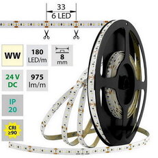LED pásek SMD2216 WW, 180LED/m, 12W/m, 975lm/m, IP20, DC 24V, 8mm, 5m