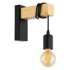 Nástěnné svítidlo TOWNSHEND černá/dub 10W IP20 EGLO 32917