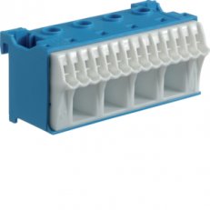 QuickConnect bezšroubový blok N, modrý, 18 svorek, 4x25+14x4mm2, šíře 75mm KN18N