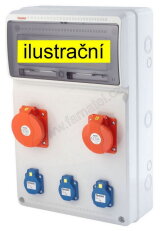 Zásuvková skříň ZSF30200000.1/3952 IP44 jištěná s chráničem 40/4/003 v465-6kA