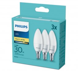 SET žárovek 3ks LED 3,5W-30W WW B35 E14 FR ND 330lm 2700k Philips