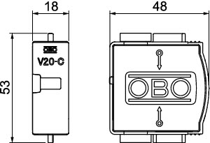 OBO V20-C 0-550 Vrchní díl SPD V20, typ 2, 550V