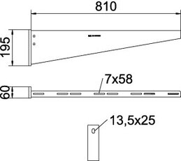 Nástěnný výložník OBO AW 55 81 FT B810mm Ocel žár.zinek