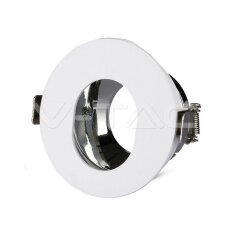 GU10 Fitting White+Chorme Round, VT-874 V-TAC SKU3164