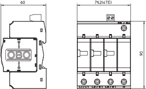 OBO V 20-C 3+NPE+FS Svodič přepětí  typ 2 3P+NPE 40kA(8/20),DS 150V