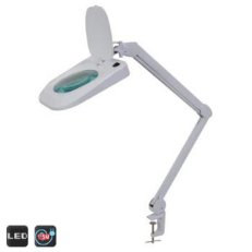 Stolní lupa s osvětlením LED, 5D, se svorkou, bílá, 10W FK TECHNICS 4814031