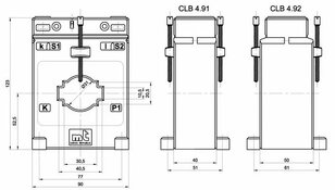 Měřící trafo CLB 4.91 1000/1A 5VA 0,5 FS10 120% násuvné otvor 40x10, 30x20, d31