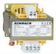 Bezpečnostní ochranný transformátor 230 V/24 V, 100 VA SCHRACK LP602010T-