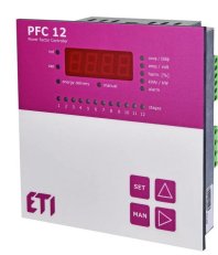Regulátor jalového výkonu ETI PFC 12 RS 1F měření hodnot 400VAC RS485 12 výstupů