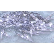 LED venkovní rampouchy 50LED časovač 8 funkcí IP44 3xAA baterie SOLIGHT 1V47