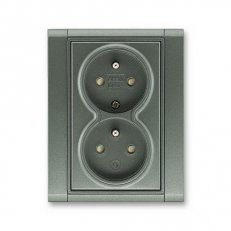ABB Time 5512F-C02359 34 Zásuvka dvojnásobná chráněná s clonkami