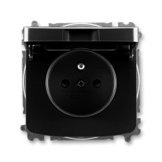 ABB TANGO Zásuvka chráněná s clonkami s víčkem bezšroubová černá 5519A-A02397 N