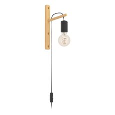 Nástěnné svítidlo POCKLEY E27 černá/dřevo 1X10W IP20 EGLO 44013