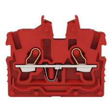 2vodičová průchozí svorka Mini, S ovládacími otvory, 1 mm2, Červená