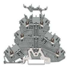 Třípatrová svorka, Svorka stíněného vodiče/průchozí/průchozí svorka, 1 mm2, Šedá