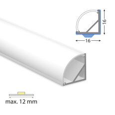 Rohový hliníkový profil RF 16x16mm včetn