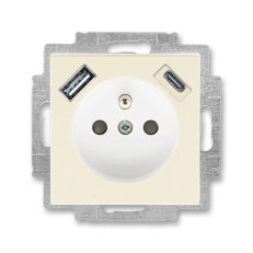 Zásuvka s kolíkem, s clonkami, USB-A/C slonová kost/bílá ABB 5569H-A32357 17
