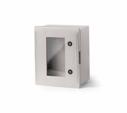 Skříň 49134-T STONE IP55, 400x300x200mm, průhledné dveře, bez montážní desky