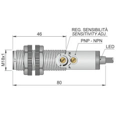 Optoelektronický senzor d18 mm AECO FT18SP-CP20