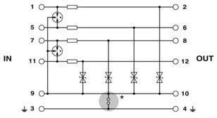 Zásuvný svodič pro přepěťovou ochranu PT 4X1-48AC-ST PHOENIX CONTACT 2804856