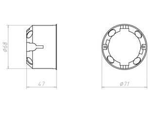 Krabice přístrojová pro tenké bednění hl.47 mm, do dutých stěn KAISER 9068-01