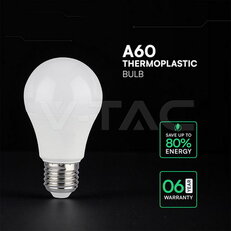 LED Bulb CREE CHIP 8,5W E27 A60 Thermoplastic 6400K    VT-2099, V-TAC SKU2172626