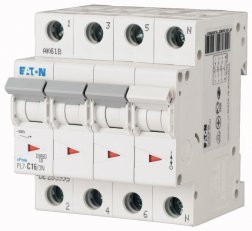 Jistič PL7-C50/3N, char C, 3+N-pólový, 10kA, 50A EATON 264000