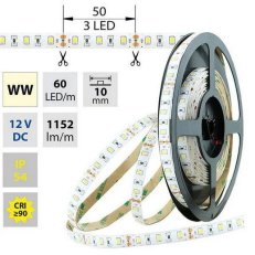 LED pásek SMD2835 WW, 60LED/m, 14,4W/m, 1152lm/m, IP54, DC 12V, 10mm, 5m