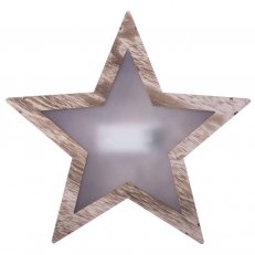 10LED XMAS WOOD STAR 3D 2AA WW