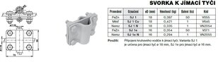 Svorka k jímací tyči SJ 1 Cu (měď) k jímací tyči d18 TREMIS V645