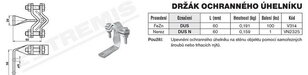 Držák ochranného úhelníku DUS (FeZn) TREMIS V314