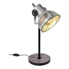 Stolní svítidlo BARNSTAPLE dřevo/použitý zinek/černá 40W IP20 EGLO 49718