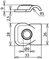 Příložka pro prům. 6-10mm, FeZn s otvorem D 9mm DEHN 390110