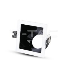 GU10 Fitting White+Black Square, VT-875 V-TAC SKU3165