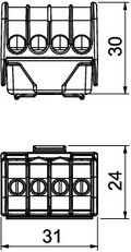 OBO KL-DBS4x16GN Svorka ochranného vodiče 4x16mm2 zelená Polyamid PA