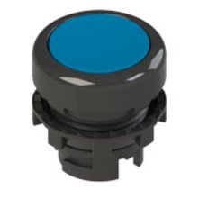 Tlačítko, 20 mm, modré, bez symbolu, černý plast. kroužek PIZZATO E21PU2R6210