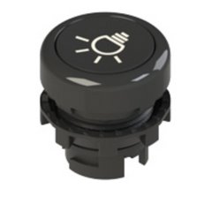 PIZZATO Tlačítko, 20 mm (R), černé, symbol ŽÁROVKA, černý plast. kroužek