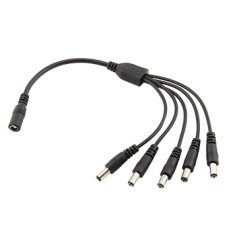 Rozbočovací kabel Y s konektory DC 5,5x2,1mm 1x zásuvka na 5x vidlice černý