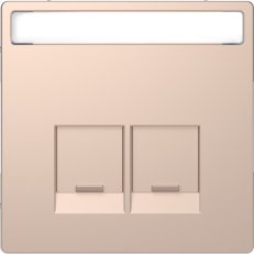 Centrální deska Merten D-Life pro 2xRJ45 Actassi Brushed Gold MTN4574-6051