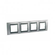 Unica Top Krycí rámeček čtyřnásobný, Cromo mat/Grafit SCHNEIDER MGU66.008.238