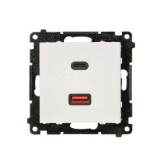 Nabíječka USB 2 násobná (přístroj s krytem), 1x USB typ C + 1x USB typ A, 30 W