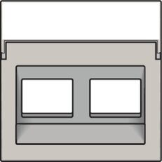Kryt šikmý datazásuvky 2xRJ-LIGHT GREY NIKO 102-65400