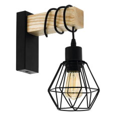 Nástěnné svítidlo TOWNSHEND 5 černá/dub 1X60W IP20 EGLO 44078