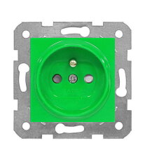 Zásuvka ČSN bezpečnostní clonka, šroubové svorky, zelená SCHRACK EV101260--