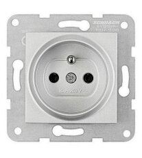 Zásuvka ČSN, bezšroubové svorky, stříbrná SCHRACK EV121249--