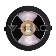 V-TAC LED Downlight 30W COB Reflector Black Housing 6400K